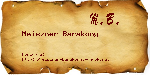 Meiszner Barakony névjegykártya